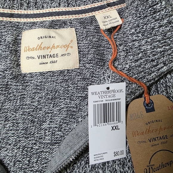 Knit Pullover Sweater by Original Weatherproof Vintage 1/4 Zip- Sz XXL $80 NWT - Picture 5 of 5